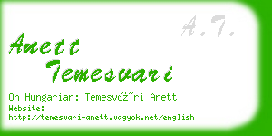 anett temesvari business card